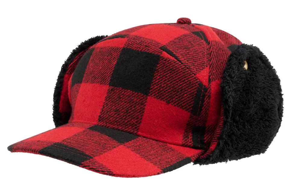 Brandit Lumberjack zimní čepice, červeno černá
